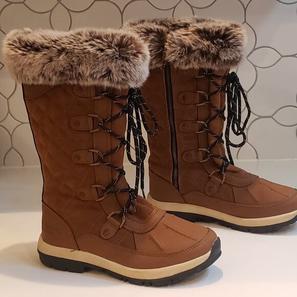 Bearpaw Gwyneth Waterproof Winter Boot Faux Fur and Sheepskin footbed Size 7 - Picture 1 of 15
